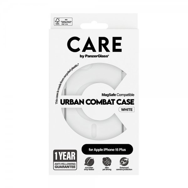 iPhone 15 Plus Kuori Urban Combat MagSafe Valkoinen