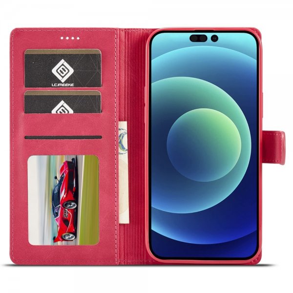 iPhone 15 Pro Kotelo Korttitaskulla Telinetoiminto Magenta