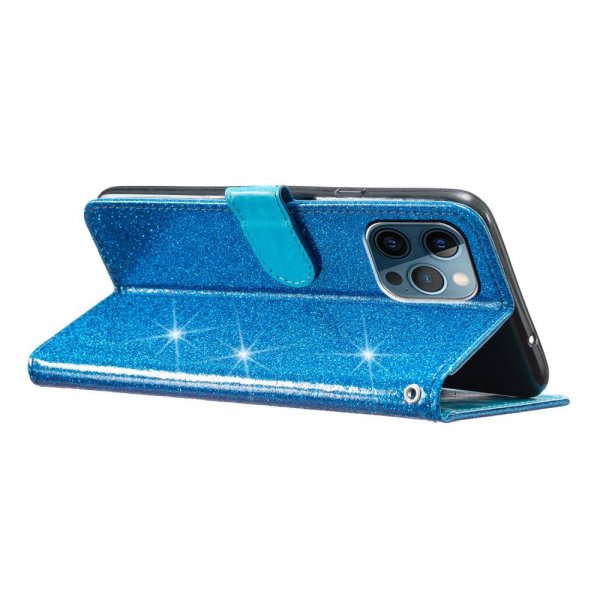 iPhone 15 Pro Max Kotelo Glitter Sininen