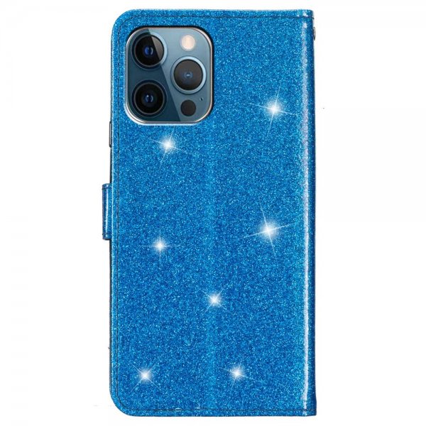 iPhone 15 Pro Max Kotelo Glitter Sininen
