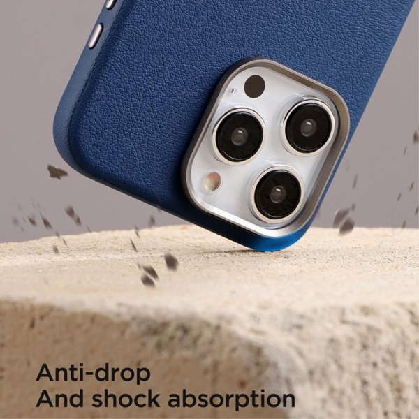 iPhone 15 Pro Max Kuori Litchi Pattern Series MagSafe Musta