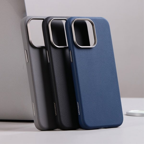 iPhone 15 Pro Max Kuori Litchi Pattern Series MagSafe Musta