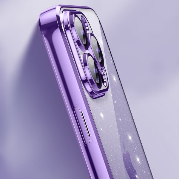 iPhone 15 Pro Kuori Kimalle Läpinäkyvä Musta