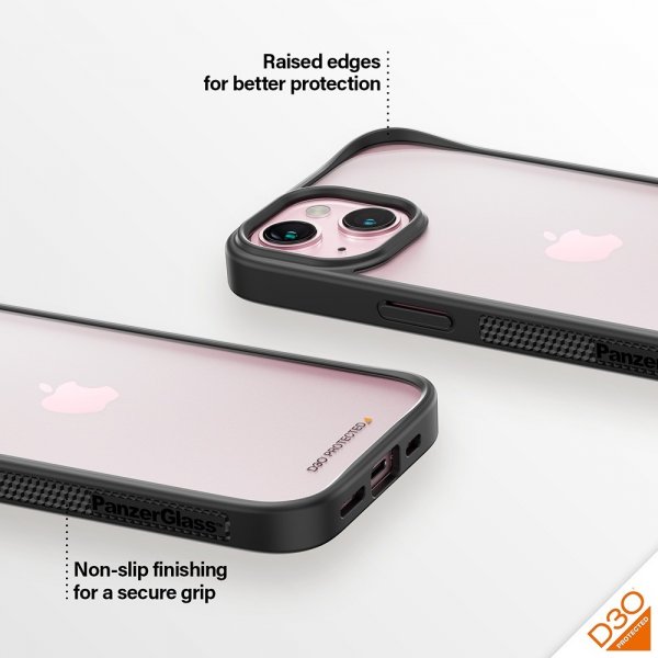 iPhone 15 Kuori ClearCase D3O Musta