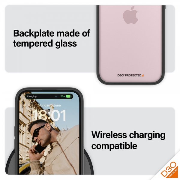 iPhone 15 Kuori ClearCase D3O Musta