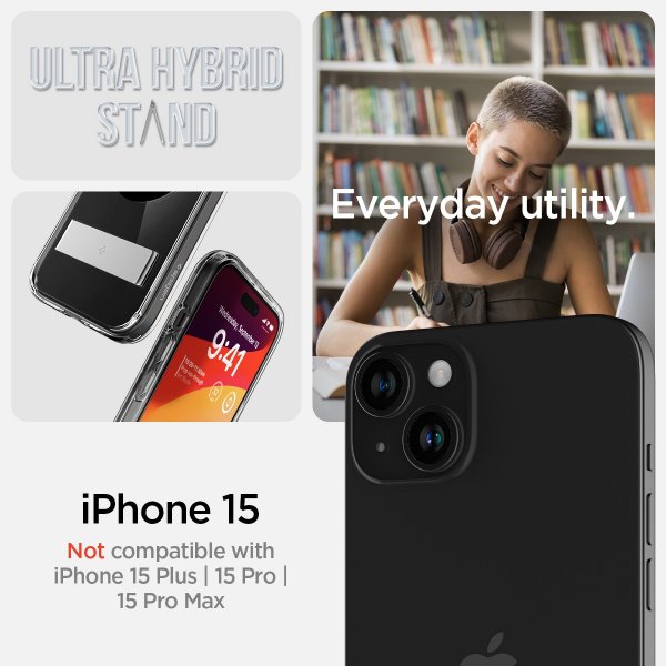 iPhone 15 Kuori Ultra Hybrid S MagFit Musta