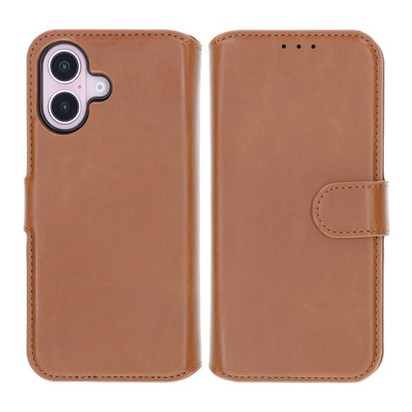 iPhone 16 Kotelo Detachable Wallet Case Ruskea