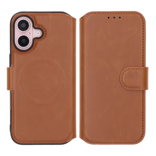 iPhone 16 Kotelo 4 Korttitaskulla MagSafe Ruskea