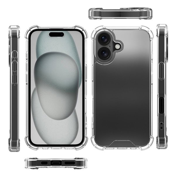 iPhone 16 Plus Kuori Iskunkestävä Läpinäkyvä