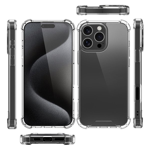 iPhone 16 Pro Max Kuori Iskunkestävä Läpinäkyvä