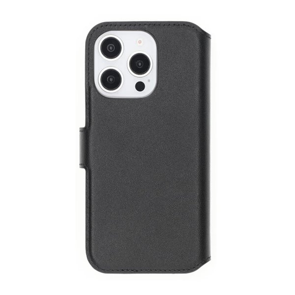 iPhone 16 Pro Max Kotelo Aito nahka Korttitaskuja Musta