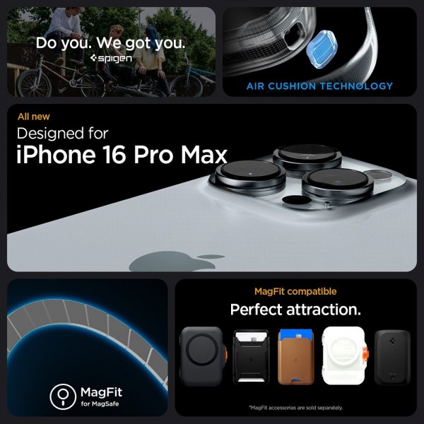 iPhone 16 Pro Max Kuori Rugged Armor MagFit Harmaa