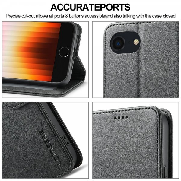 iPhone 16e/17e Kotelo Korttitaskulla Telinetoiminto Musta