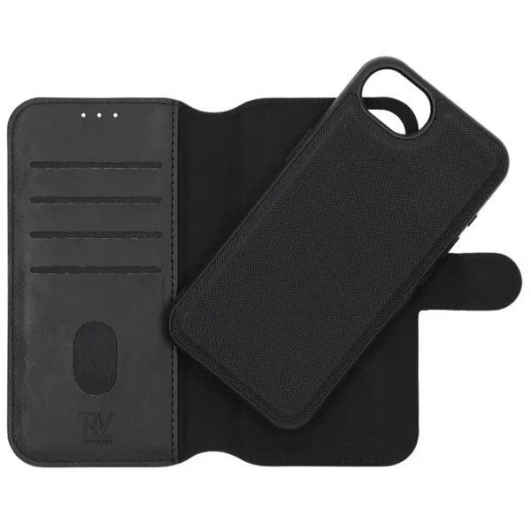 iPhone 16e/17e Kotelo Detachable Wallet Case Musta