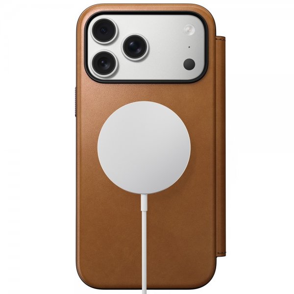 iPhone 17 Pro Max Kotelo Modern Leather Folio English Tan