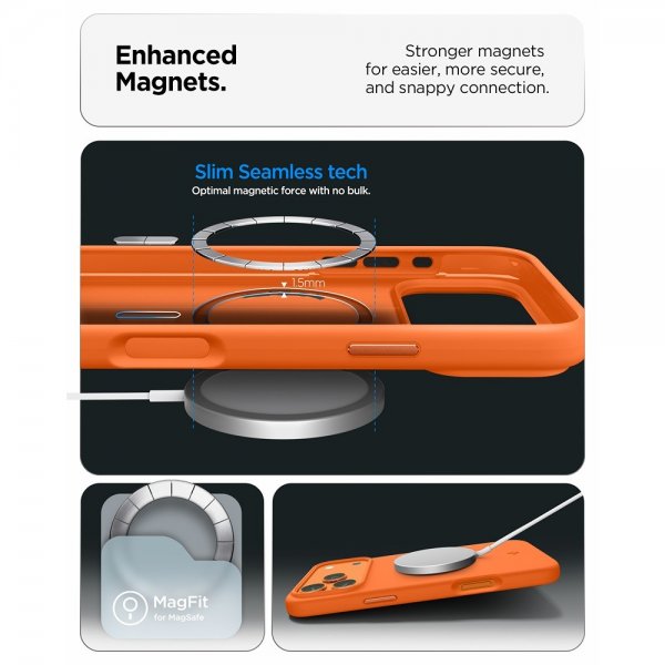 iPhone 17 Pro Max Kuori Silicone Fit MagFit Cosmic Orange