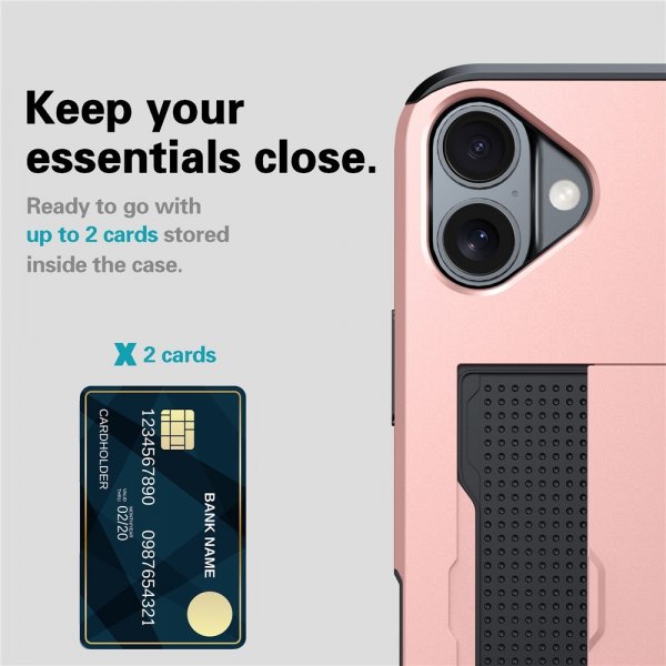 iPhone 17 Kuori Card Slide Sininen