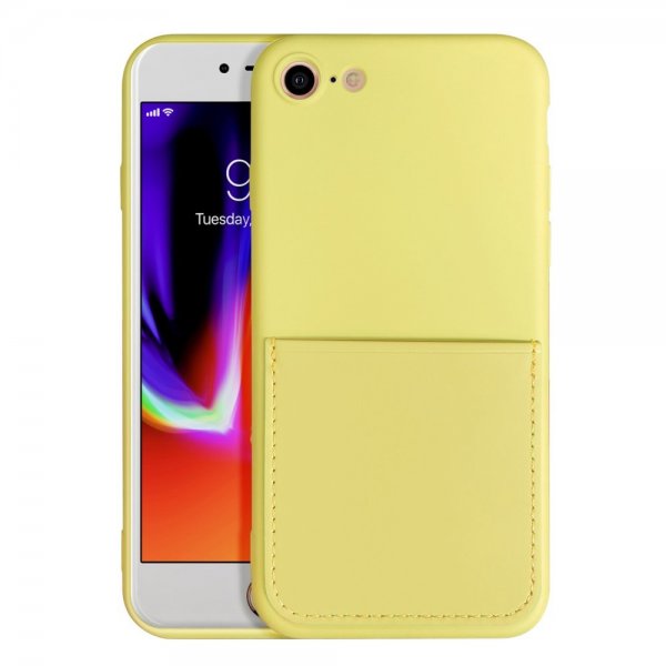 iPhone 7/iPhone 8/iPhone SE 2020/iPhone SE 2022 Kuori Silikoni Korttitasku Keltainen