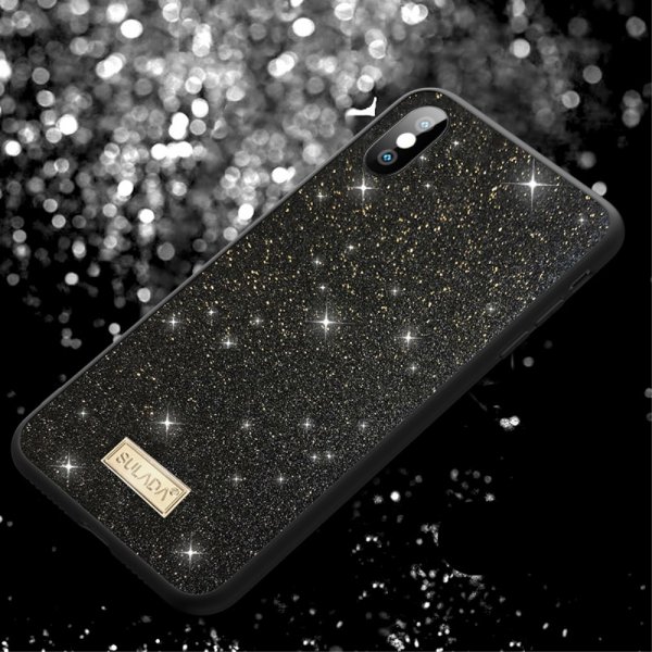 iPhone X/Xs Suojakuori Glitter Musta