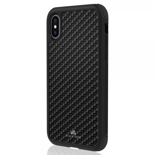 iPhone X/Xs Kuori Robust Case Real Carbon Musta