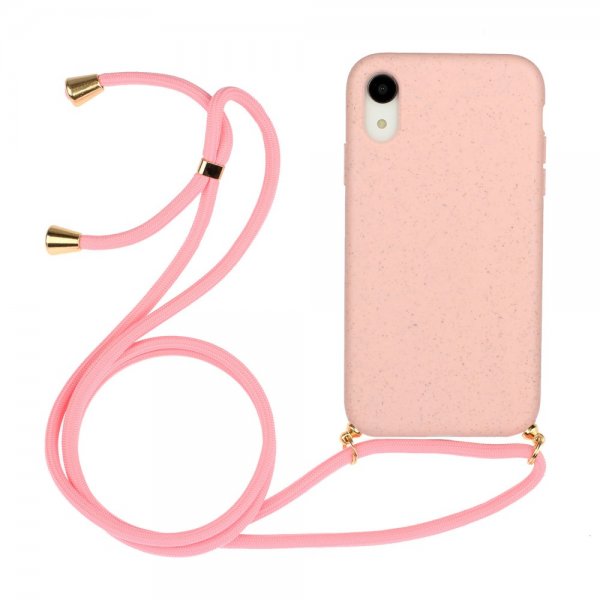 iPhone Xr Suojakuori med Strap Vaaleanpunainen