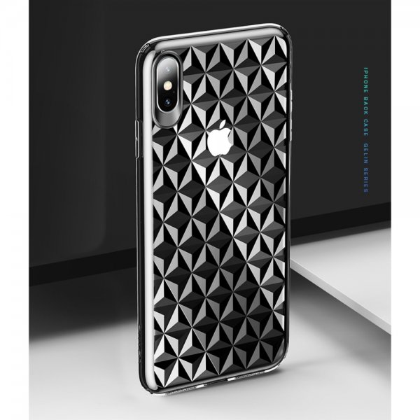 iPhone Xs Max Suojakuori Gelin Series DiamantKuvio TPU-materiaali-materiaali Läpinäkyvä