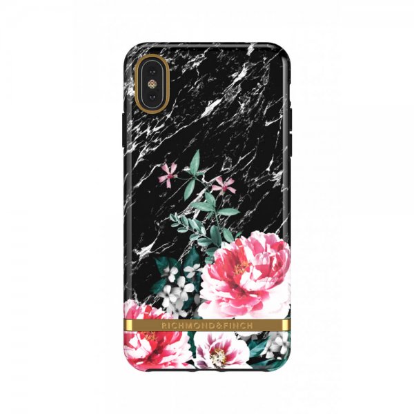 iPhone Xs Max Kuori Black Marble Floral
