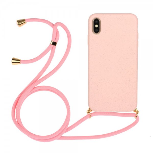 iPhone X/Xs Suojakuori med Strap Vaaleanpunainen