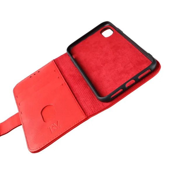 iPhone X/iPhone Xs Kotelo Aito Nahka Punainen