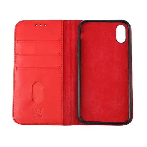 iPhone X/iPhone Xs Kotelo Aito Nahka Punainen
