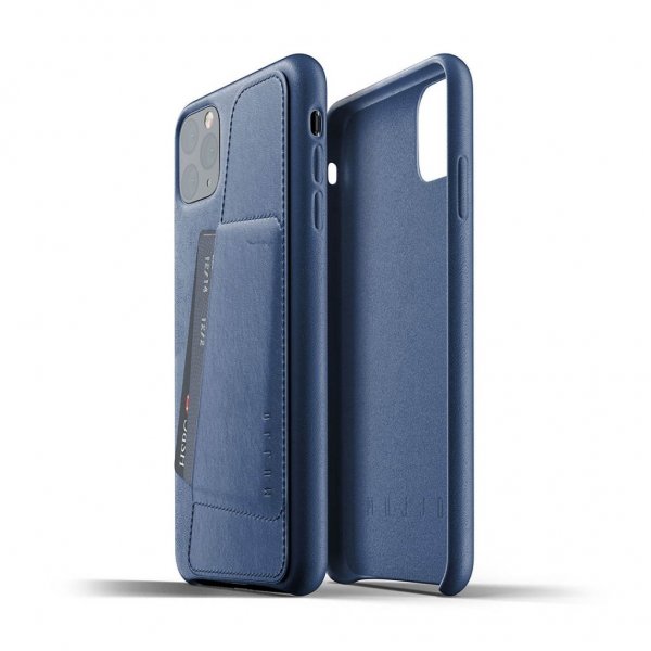 iPhone 11 Pro Max Kuori Full Leather Wallet Case Monaco Blue