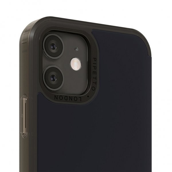 Origami Folio varten iPhone 12/12 Pro Tummansininen