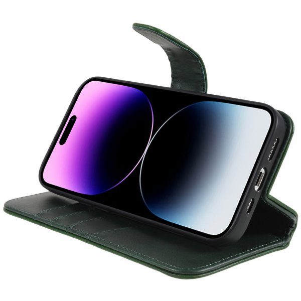 iPhone 14 Pro Max Kotelo Essential Leather Juniper Green