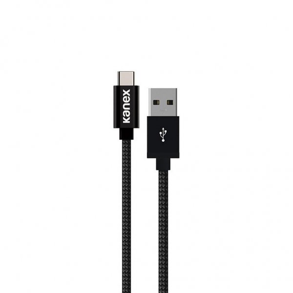 DuraBraid USB-C että USB-A kaapeli 2 m Musta
