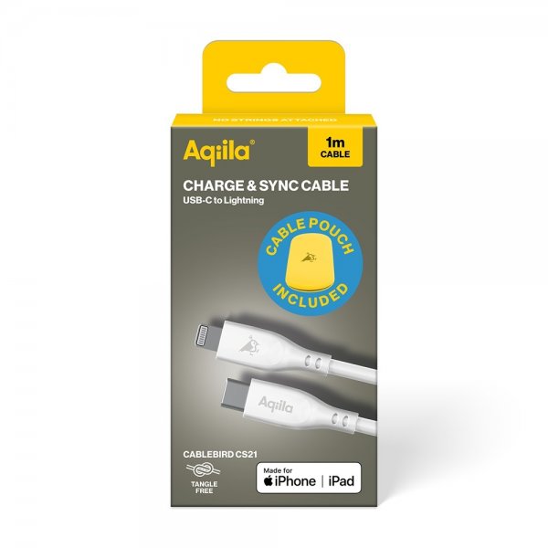 Kaapeli Cablebird CS21 USB-C/Lightning 60W 1m Valkoinen