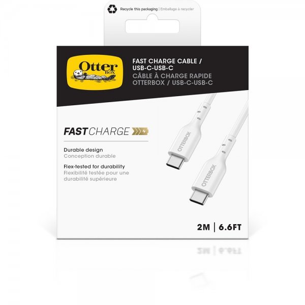 Kaapeli Fast Charge Cable USB-C/USB-C 2m Valkoinen