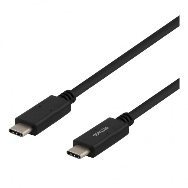 Kabel USB-C till USB-C 1 meter Svart
