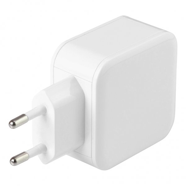 Laturi 24W 2xUSB-A Valkoinen