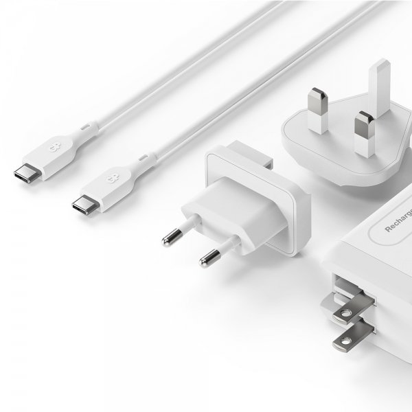 Laturi GaN PD 65W 2xUSB-C + 1xUSB-A