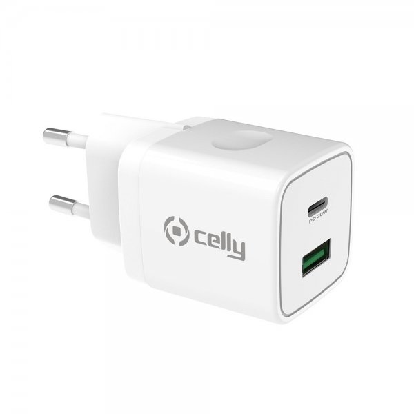 Laturi USB-A/USB-C 20W Valkoinen