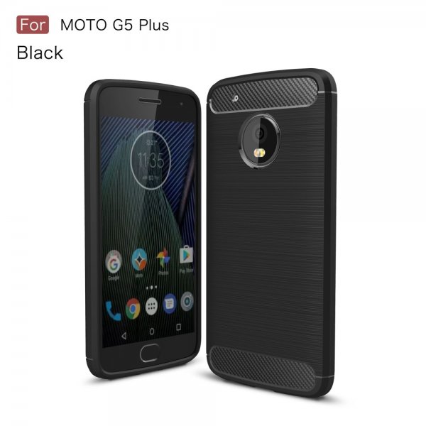 Motorola Moto G5 Plus Suojakuori Hiilikuiturakenne Musta