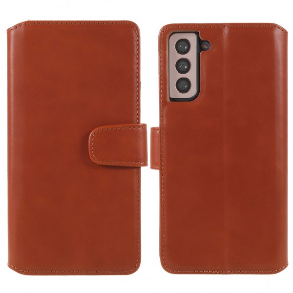 Samsung Galaxy S21 Plus Kotelo Essential Leather Maple Brown