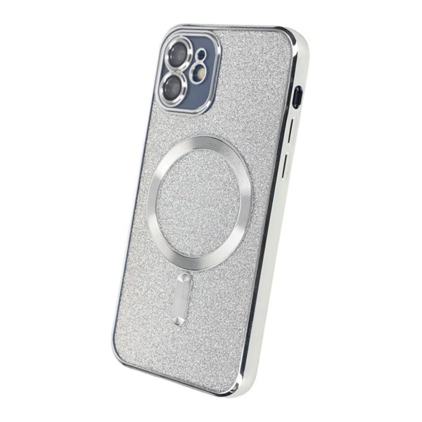 iPhone 11 Kuori Kimalle Läpinäkyvä MagSafe Hopea