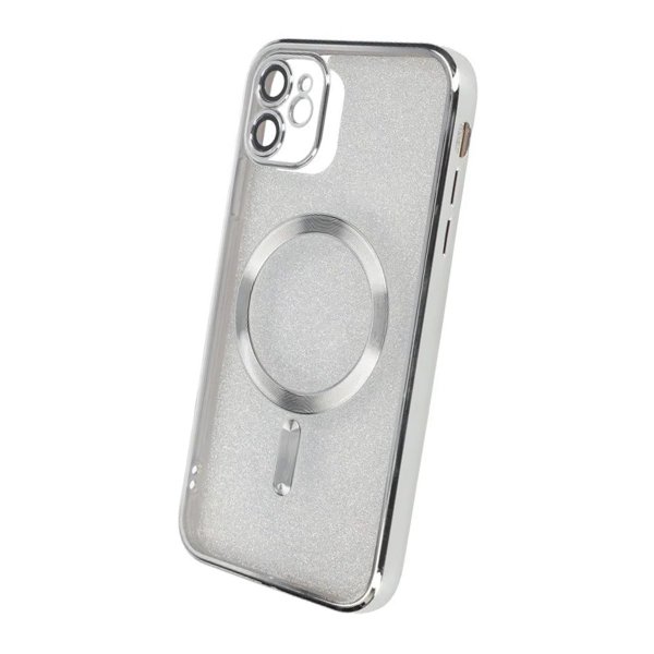 iPhone 11 Kuori Kimalle Läpinäkyvä MagSafe Hopea