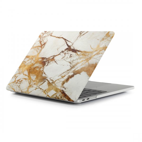 MacBook Air 13 (A1932) Skal Marmor Guld Vit