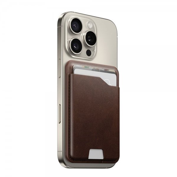 MagSafe Korttipidike Leather Mag Wallet Find My Tracking Ruskea