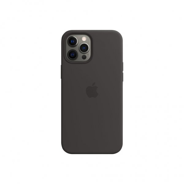 Original iPhone 12 Pro Max Kuori Silicone Case MagSafe Musta