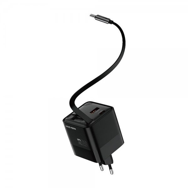 Laturi Display GaN 65W Sisäänrakennettu Usb-C-Kaapeli