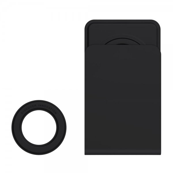Puhelintarpidike MagSafe Skin Touch + Magnetic Ring Musta