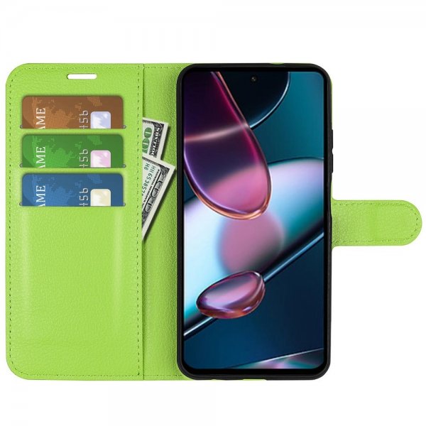 Motorola Edge 30 Kotelo Litchi Vihreä